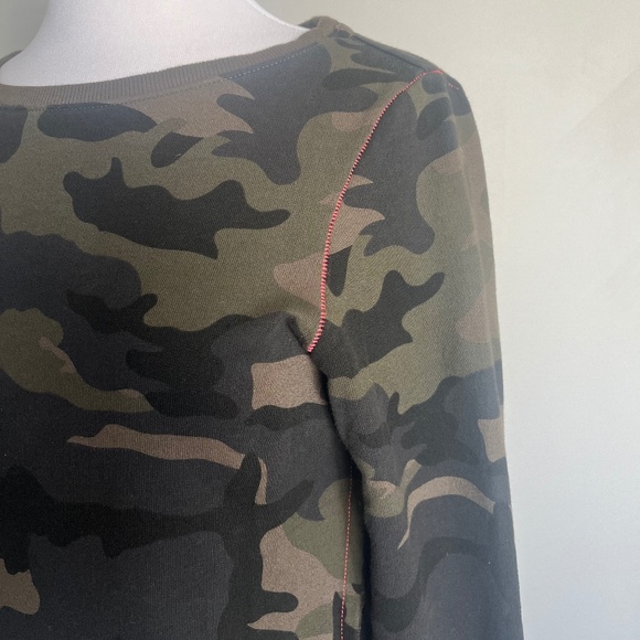Freddy Camouflage Green Casual Pink Stitching Detail Sweatshirt Top Sweater 4 S - Picture 4 of 15
